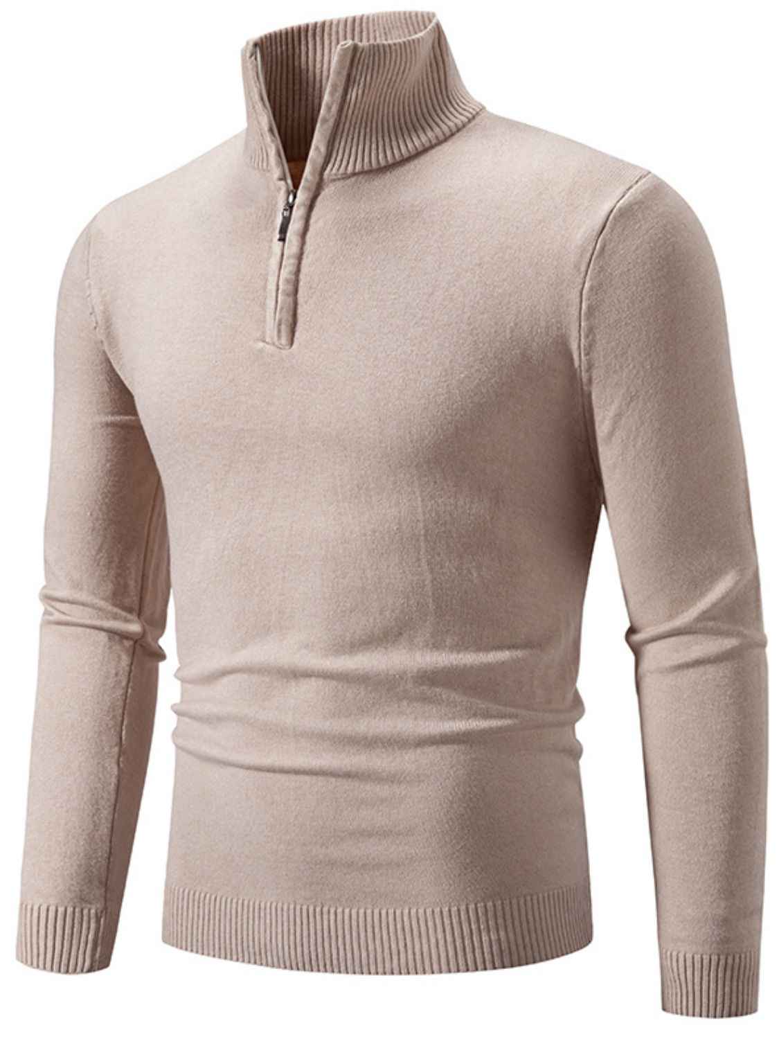 Men's Plus Size Quarter Zip Long Sleeve Knit Top - Damned Threads